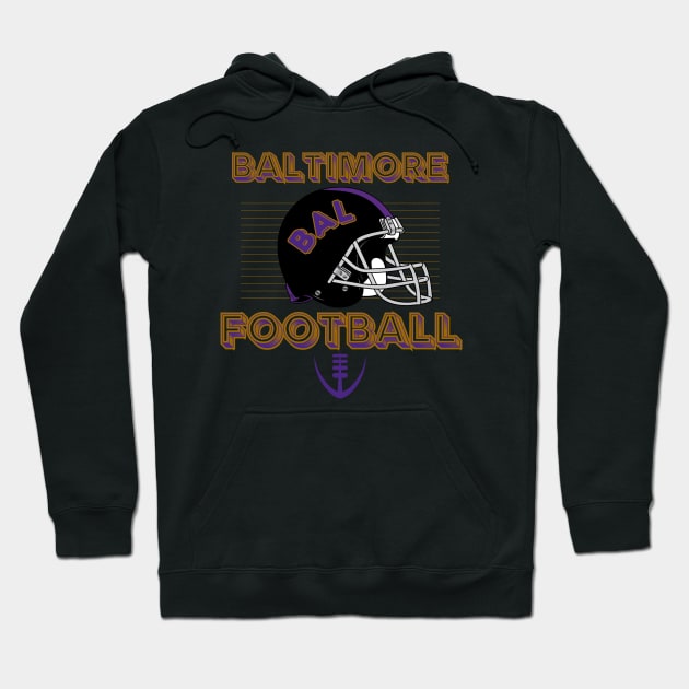 Baltimore Football Vintage Style Hoodie by Borcelle Vintage Apparel 